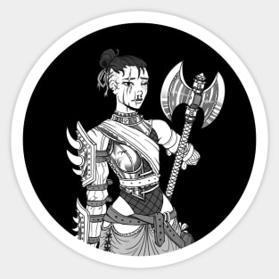 Inktober: Injured Woman Warrior Sticker